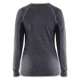 Blåkläder Dames onderhemd, 100% Merino WARM 7200-1732 Medium Grijs/Zwart