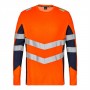 F.Engel 9545-182 Hi-Vis T-Shirt Lange Mouwen  Oranje/Inktblauw