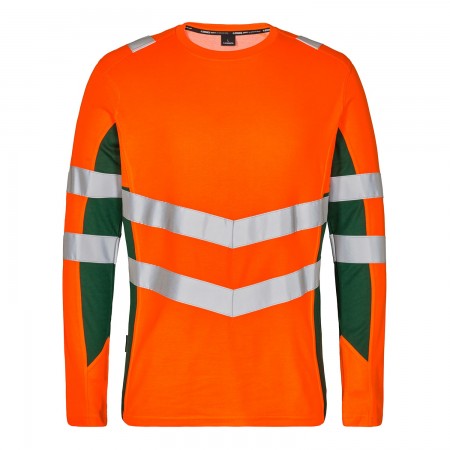 F.Engel 9545-182 Hi-Vis T-Shirt Lange Mouwen Oranje/Groen