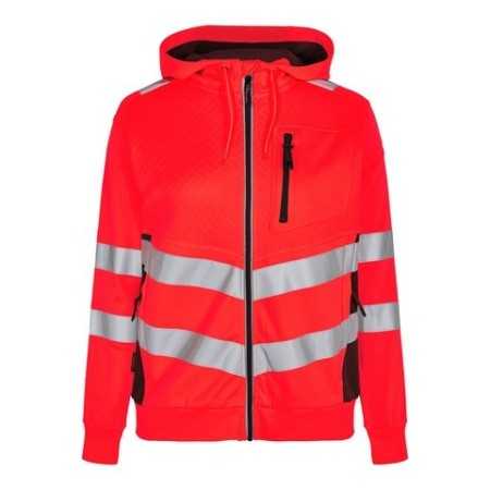 F.Engel 8025-241 Hi-Vis Vest Capuchon Rood/Zwart