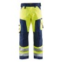 Blåkläder Werkbroek High-Vis zonder spijkerzakken 1566-1811 High-Vis Geel/Marineblauw