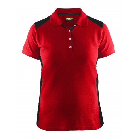 Blåkläder Dames Poloshirt Piqué 3390-1050 Rood/Zwart