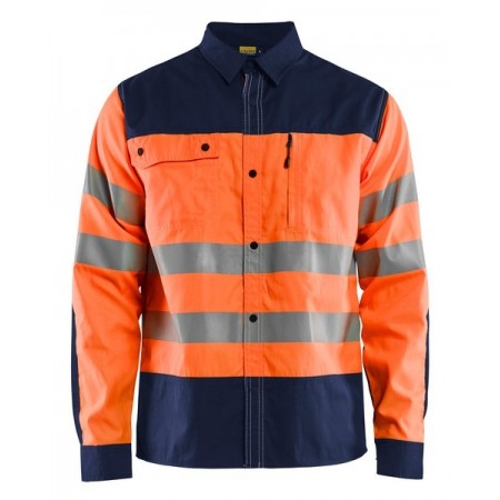 Blåkläder High-Vis overhemd 3255-1817 High-Vis Oranje/Marineblauw