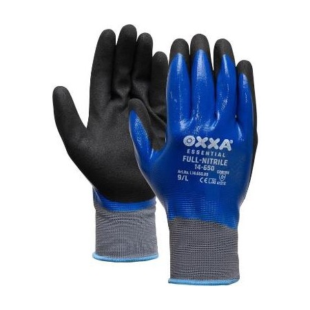 OXXA® Full-Nitrile 14-650 handschoen zwart/blauw