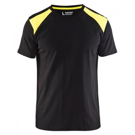 Blåkläder T-shirt Bi-Colour 3379-1042 Zwart/High-Vis Geel