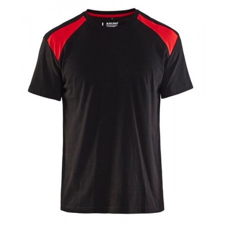 Blåkläder T-shirt Bi-Colour 3379-1042 Zwart/Rood