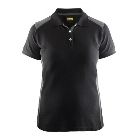 Blåkläder Dames Poloshirt Piqué 3390-1050 Zwart/Grijs