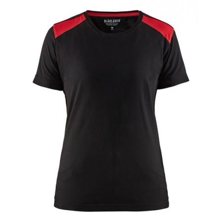 Blåkläder Dames T-shirt 3479-1042 Zwart/Rood
