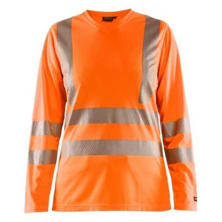 Blåkläder Dames T-shirt lange mouw High-Vis 3485-1013 High-Vis Oranje