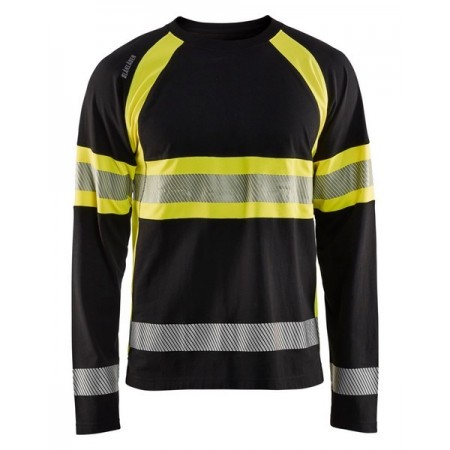 Blåkläder High-Vis T-shirt lange mouwen 3510-1030 Zwart/High-Vis Geel