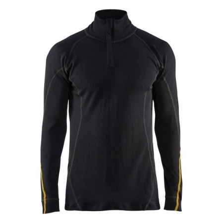 Blåkläder FR Onderhemd Zip-neck 78% Merino 4796-1075 Zwart