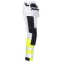 Jobman 2134 Hi-Vis Stretch Werkbroek met spijkerakken Wit/Geel