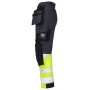 Jobman 2134 Hi-Vis Stretch Werkbroek met spijkerakken Donkergrijs/Geel
