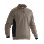 Jobman 5401 Sweater met halve rits Khaki/Zwart