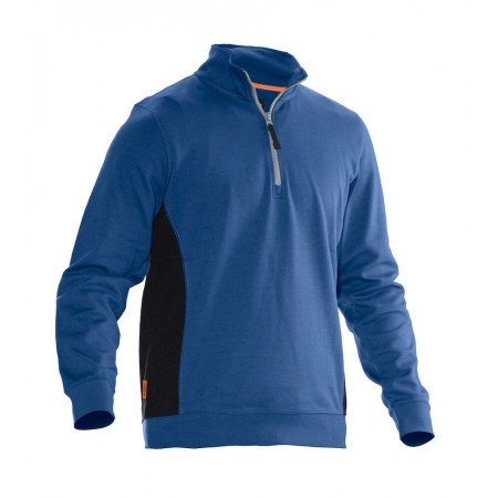 Jobman 5401 Sweater met halve rits Hemelsblauw/Zwart
