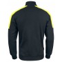 Jobman 5401 Sweater met halve rits Zwart/HV Geel