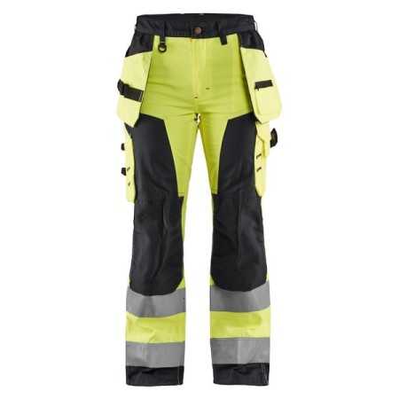 Blåkläder Dames werkbroek High-Vis met spijkerzakken 7156-1811 High-Vis Geel/Zwart