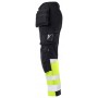 Jobman 2134 Hi-Vis Stretch Werkbroek met spijkerakken Zwart/Geel