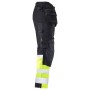 Jobman 2134 Hi-Vis Stretch Werkbroek met spijkerakken Zwart/Geel