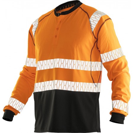 Jobman 5598 Hi-Vis Lange Mouwen T-shirt UV-Pro Oranje/Zwart