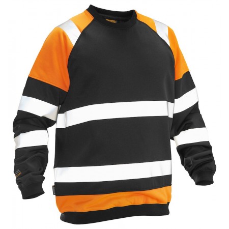 Jobman 5124 Hi-Vis Sweater Zwart/HV Oranje
