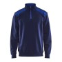 Blåkläder Sweatshirt Bi-Colour met halve rits 3353-1158 Marineblauw/Korenblauw