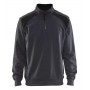Blåkläder Sweatshirt Bi-Colour met halve rits 3353-1158 Medium Grijs/Zwart