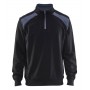 Blåkläder Sweatshirt Bi-Colour met halve rits 3353-1158 Zwart/Grijs