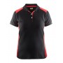 Blåkläder Dames Poloshirt Piqué 3390-1050 Zwart/Rood