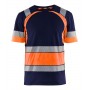Blåkläder T-shirt High-Vis 3421-1030 Marineblauw/Oranje