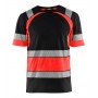 Blåkläder T-shirt High-Vis 3421-1030 Zwart/High-Vis Rood