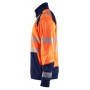 Blåkläder Sweatshirt halve rits High-Vis 3556-2528 High-Vis Oranje/Marineblauw